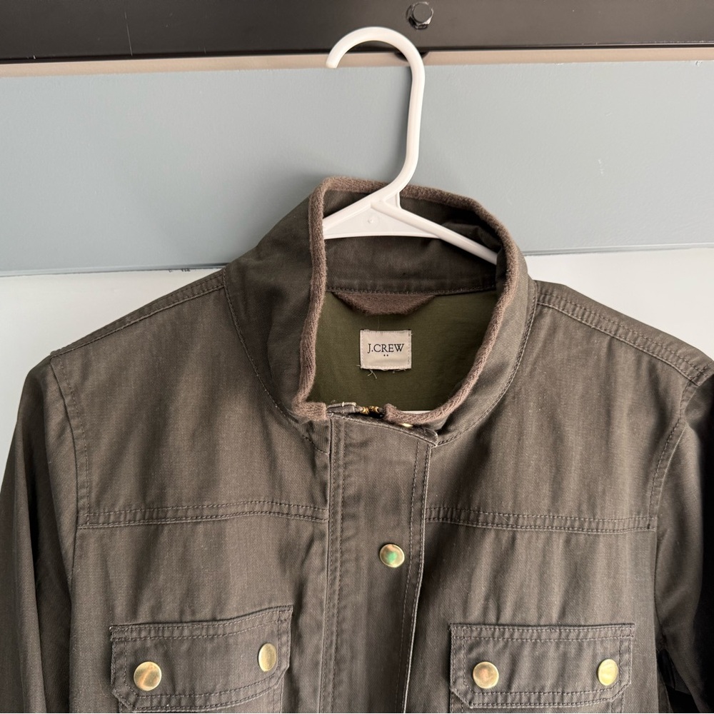 J. Crew Khaki Utility Jacket with Brass Accents - Picture 3 of 3